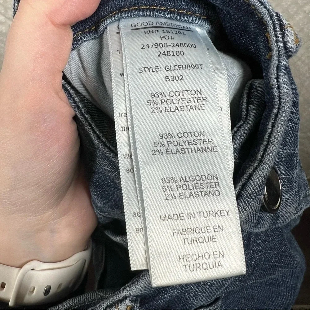 Good American Women Jeans‎ Sz 25 Dark Wash Good Legs Crop High Rise Distressed